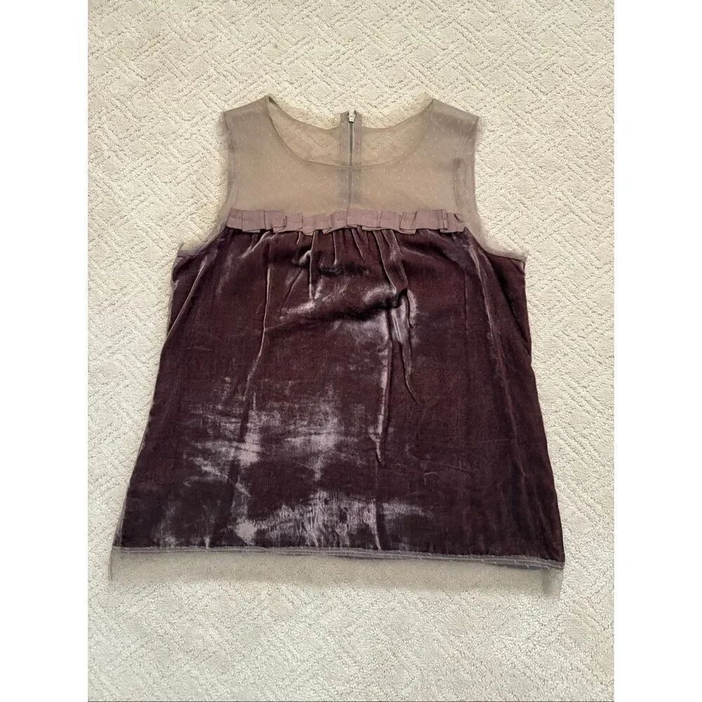 LOFT Velvet & Tulle Sleeveless Top